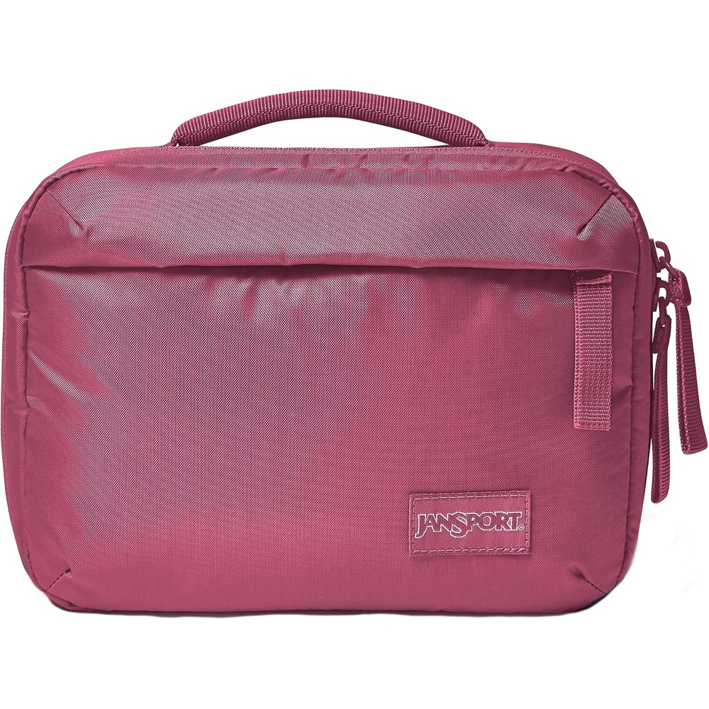 image:imageJanSport Good Latitude Hanging Toiletry Bag for Travel  Accordion Cosmetic Case with Waterproof Toothbrush Pocket  Hygiene Organizer 6L Smokey GritMauve Haze