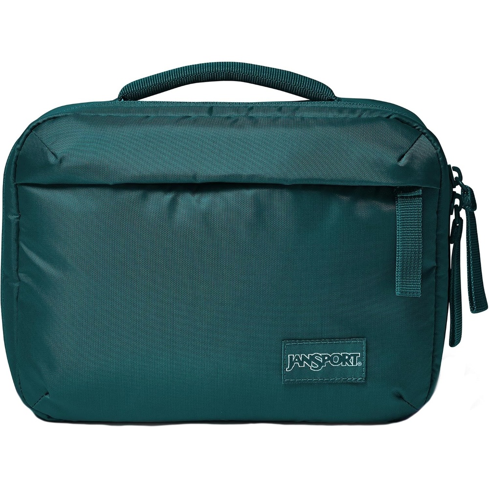 image:imageJanSport Good Latitude Tech Organizer  5L Padded Electronics Travel Case  Charger Bag for Phone Cords Power Banks Adapters and Accessories Smokey GritEmerald Pool