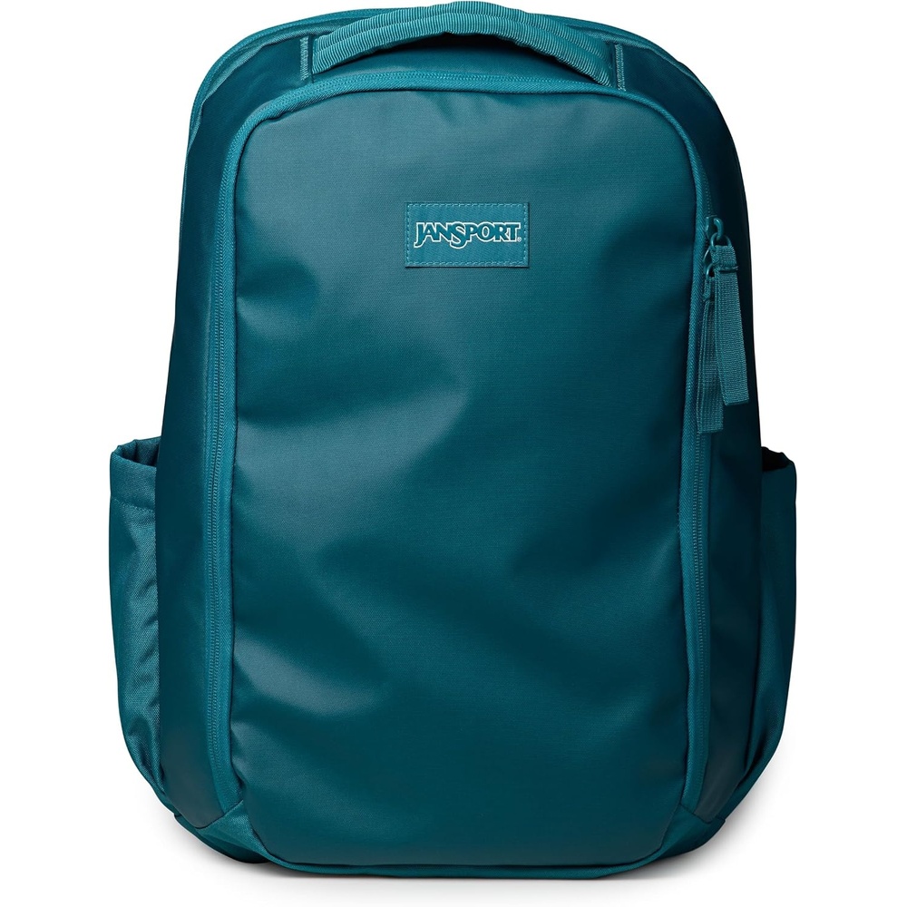image:imageJanSport Good Latitude Travel Pack 30L WaterResistant Carry On Backpack 16 Inch Padded Laptop Sleeve amp Luggage Strap Weekender Bag Smokey GritEmerald Pool