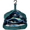 JanSport Good Latitude Hanging Toiletry Bag for Travel – Accordion Cosmetic Case with Waterproof Toothbrush Pocket – Hygiene Organizer 6L, Smokey Grit(Emerald Pool)