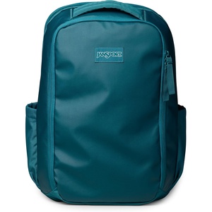 JanSport Good Latitude Travel Pack 30L – Water-Resistant Carry On Backpack – 16 Inch Padded Laptop Sleeve & Luggage Strap Weekender Bag, Smokey Grit(Emerald Pool)