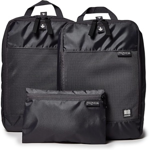 Jansport Good Latitude 3-Piece Packing Cube Set – Lightweight Travel Organizers with Mesh Fronts, Easy-Pull Tabs & Grab Handles, Smokey Grit(Smokey Grit)