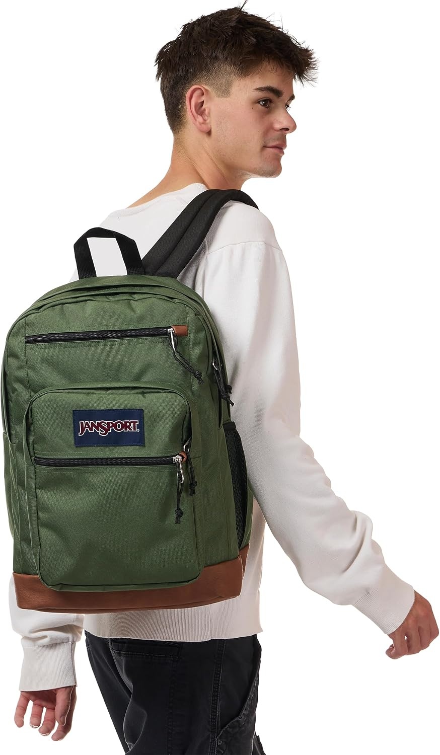image:imageJanSport Cool Backpack with 15inch Laptop Sleeve Large Computer Bag Rucksack with 2 Compartments Ergonomic Straps Loden Frost Ergonomic Straps Waterbottle Pocket Campus Weekender Travel RucksackCargo Green