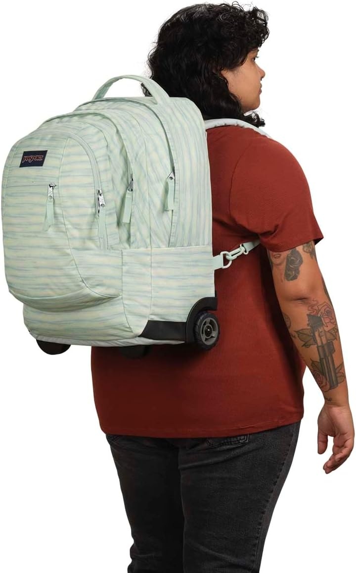 image:imageJanSport Driver 8 Rolling Backpack Wheeled Travel Bag with 15Inch Laptop Sleeve One Size Black70s Space Dye Fresh Mint