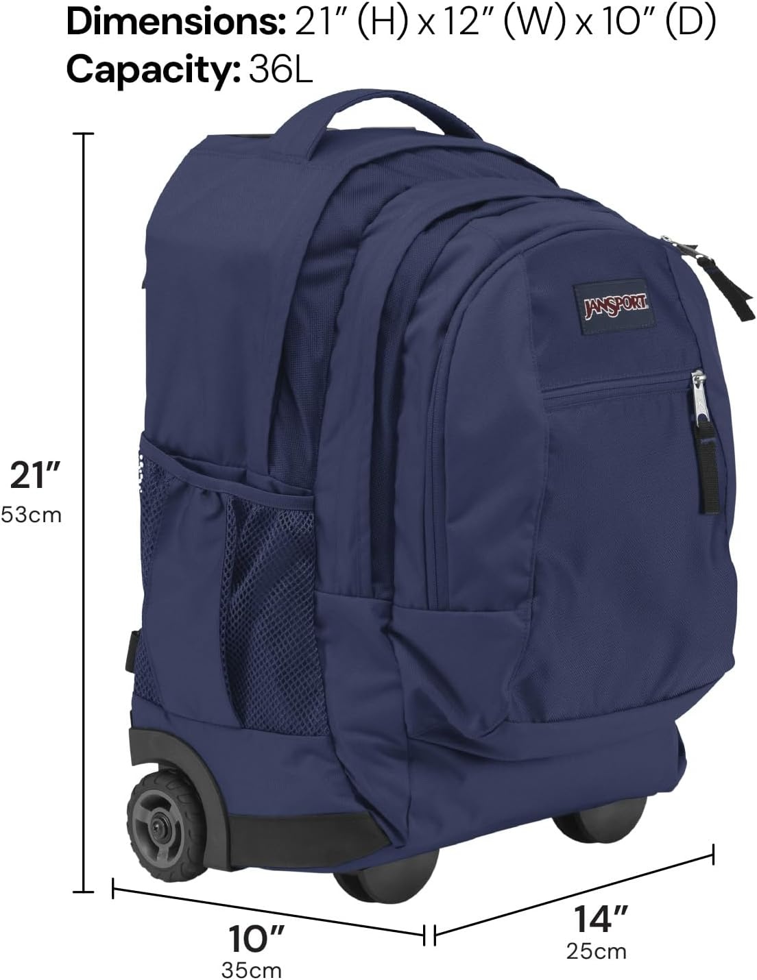 image:imageJanSport Driver 8 Rolling Backpack Wheeled Travel Bag with 15Inch Laptop Sleeve One Size Black70s Space Dye Fresh Mint