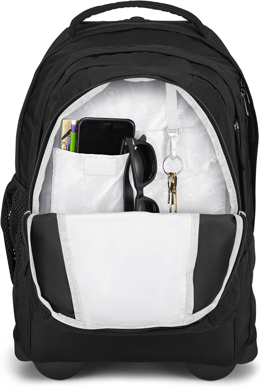 image:imageJanSport Driver 8 Rolling Backpack Wheeled Travel Bag with 15Inch Laptop Sleeve One Size BlackBlack