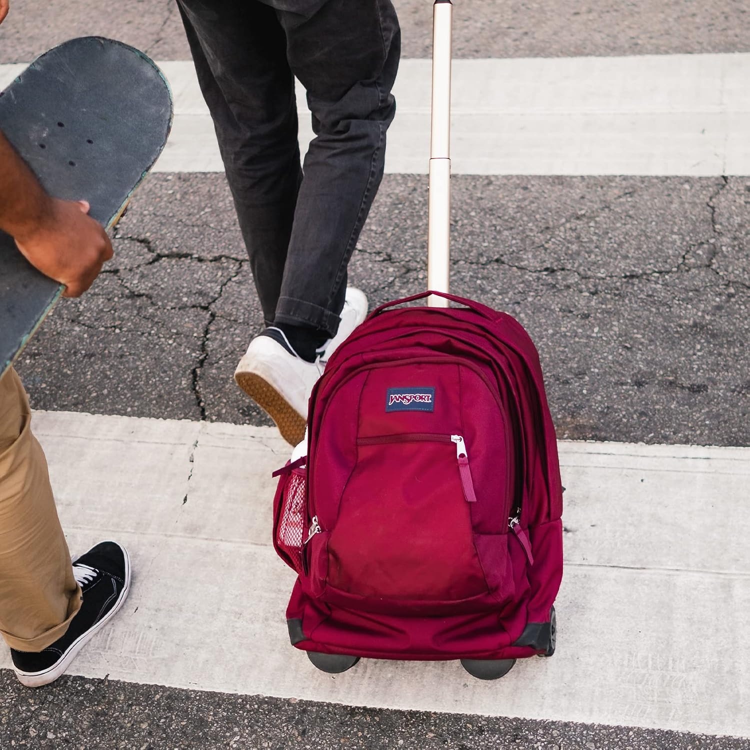 image:imageJanSport Driver 8 Rolling Backpack Wheeled Travel Bag with 15Inch Laptop Sleeve One Size BlackLucky Bandanna