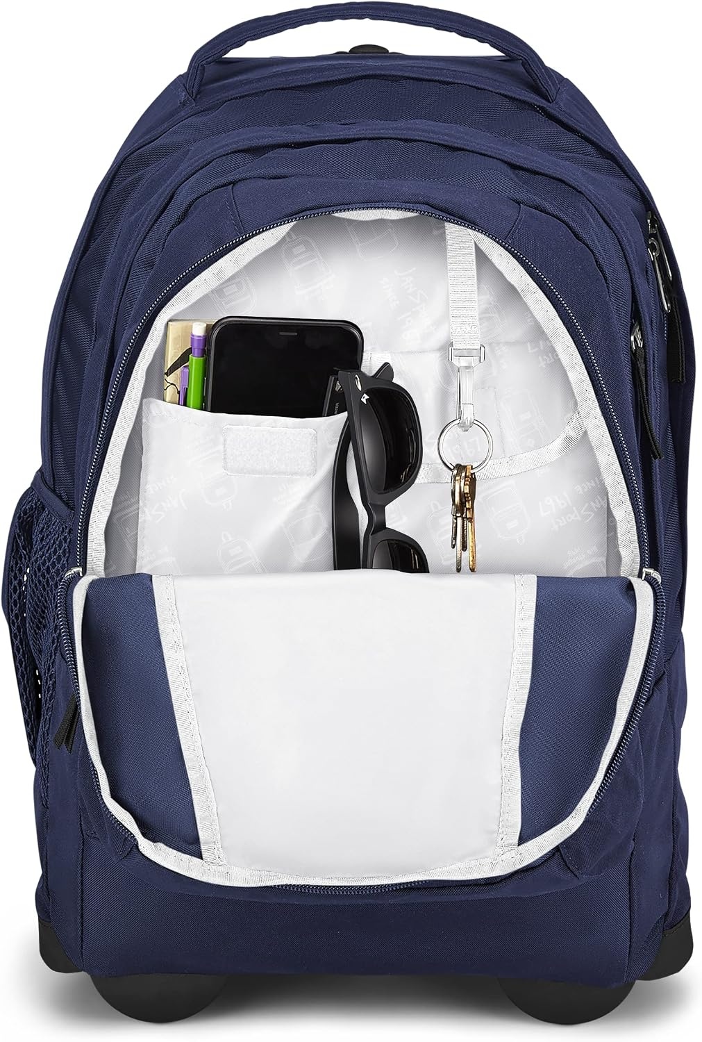 image:imageJanSport Driver 8 Rolling Backpack Wheeled Travel Bag with 15Inch Laptop Sleeve One Size BlackNavy