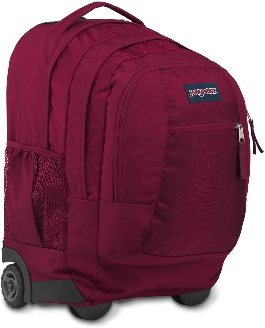 image:imageJanSport Driver 8 Rolling Backpack Wheeled Travel Bag with 15Inch Laptop Sleeve One Size BlackRusset Red