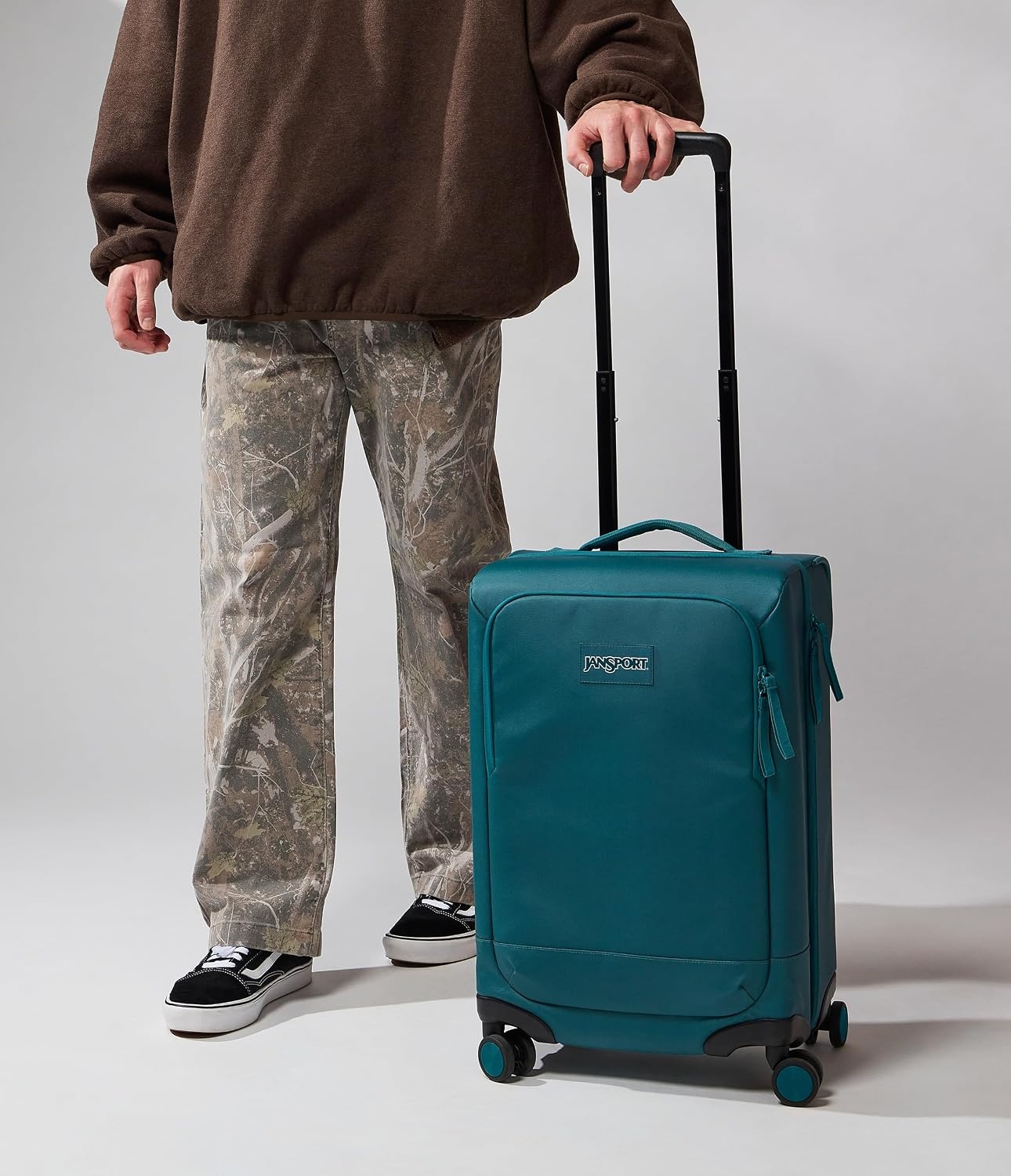 image:imageJanSport Good Latitude Checked Spinner Suitcase 68L Water Resistant Travel Luggage 26inch Large Durable Lightweight Rolling Hardside Softside Bag Smokey GritEmerald Pool
