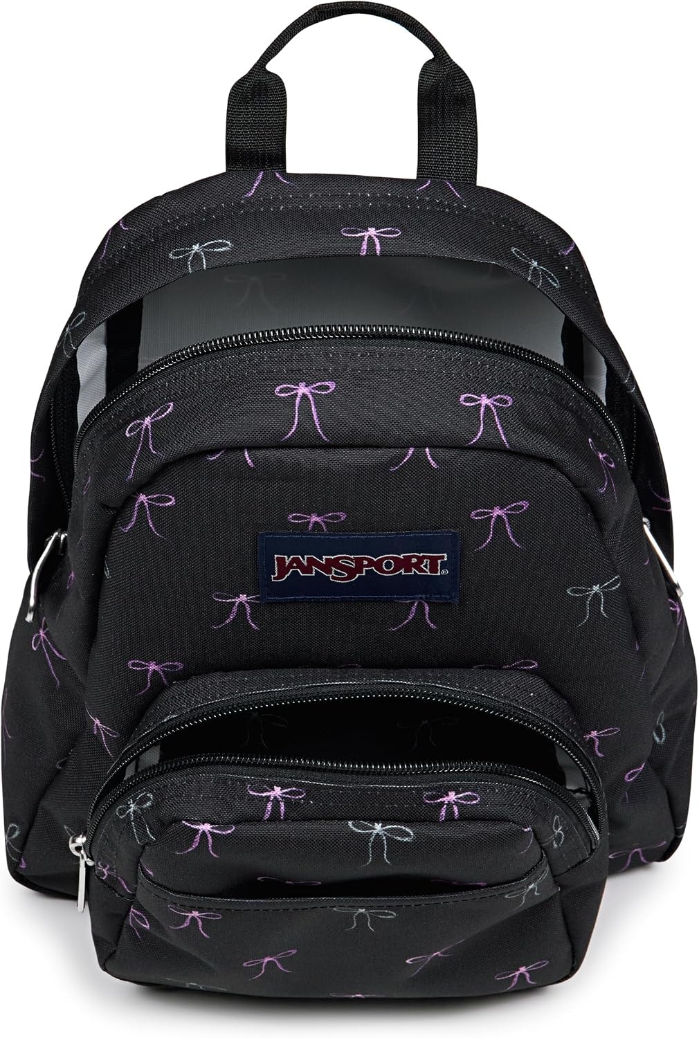 image:imageJanSport Half Pint Mini Backpack 102 L Durable Mini Bag Purse with Adjustable Shoulder Straps Single Main Compartment Zippered Stash Pocket BlackBad Bows
