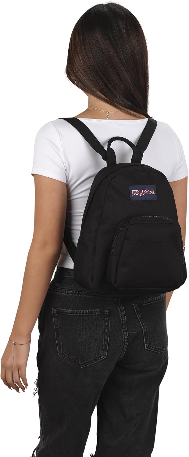 image:imageJanSport Half Pint Mini Backpack 102 L Durable Mini Bag Purse with Adjustable Shoulder Straps Single Main Compartment Zippered Stash Pocket BlackBlack