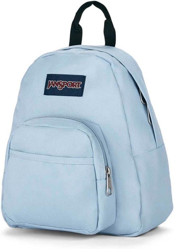 image:imageJanSport Half Pint Mini Backpack 102 L Durable Mini Bag Purse with Adjustable Shoulder Straps Single Main Compartment Zippered Stash Pocket BlackBlue Dusk