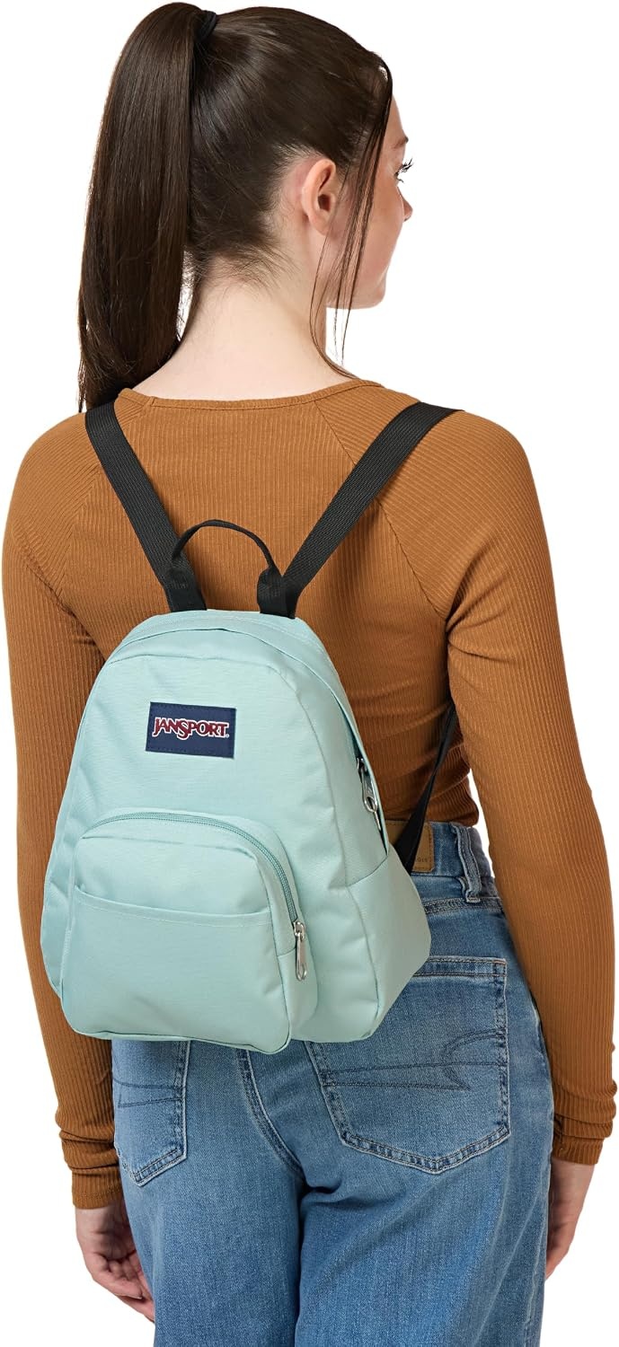 image:imageJanSport Half Pint Mini Backpack 102 L Durable Mini Bag Purse with Adjustable Shoulder Straps Single Main Compartment Zippered Stash Pocket BlackFaded Sage