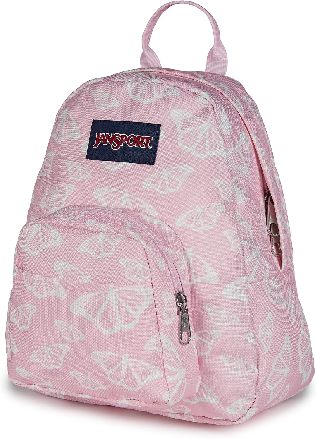 image:imageJanSport Half Pint Mini Backpack 102 L Durable Mini Bag Purse with Adjustable Shoulder Straps Single Main Compartment Zippered Stash Pocket BlackFlutter By Pink Ice
