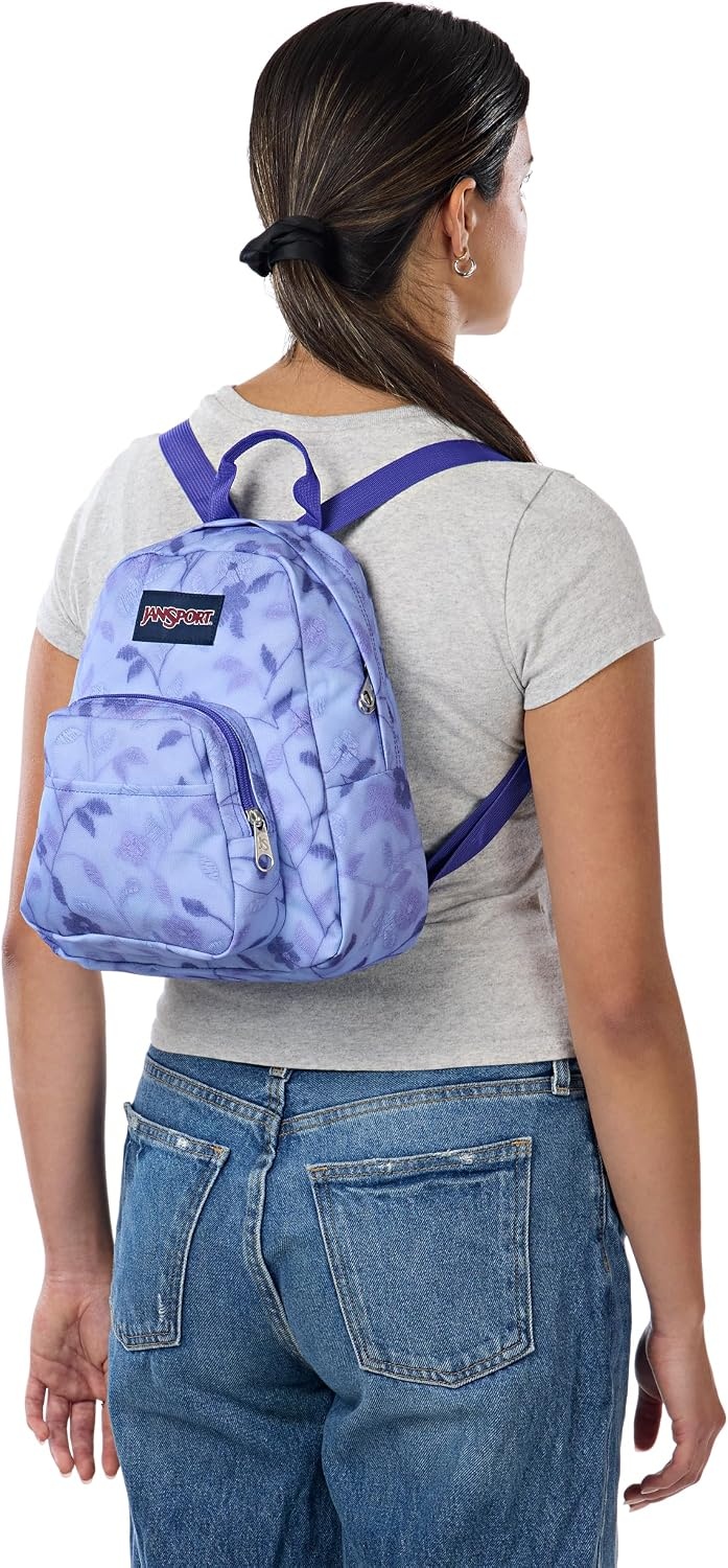 image:imageJanSport Half Pint Mini Backpack 102 L Durable Mini Bag Purse with Adjustable Shoulder Straps Single Main Compartment Zippered Stash Pocket BlackLines Vines