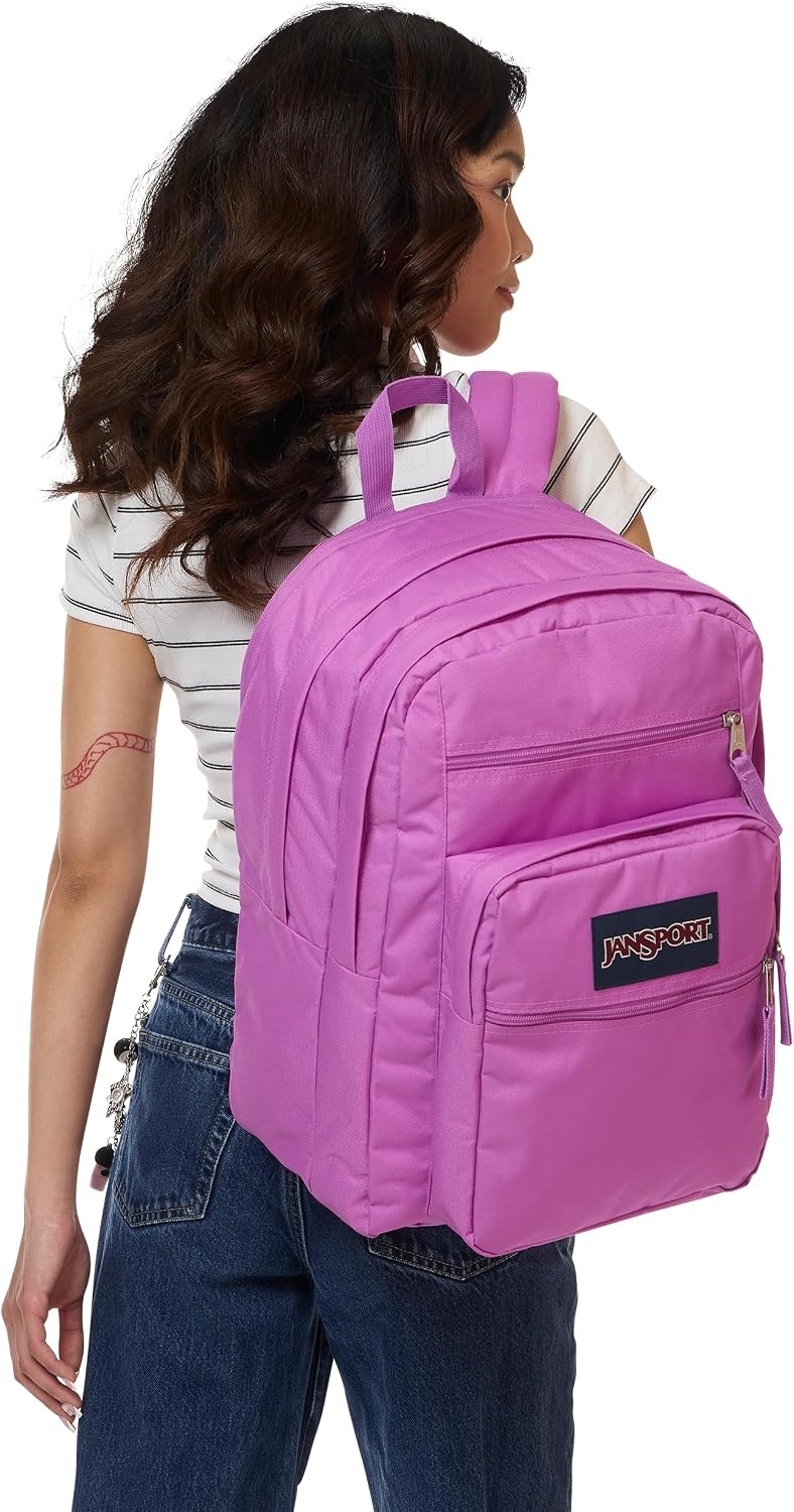 image:imageJanSport Laptop Backpack Computer Bag with 2 Compartments Ergonomic Shoulder Straps 15 Laptop Sleeve Haul Handle Cyberspace GalaxyDigital Fuchsia