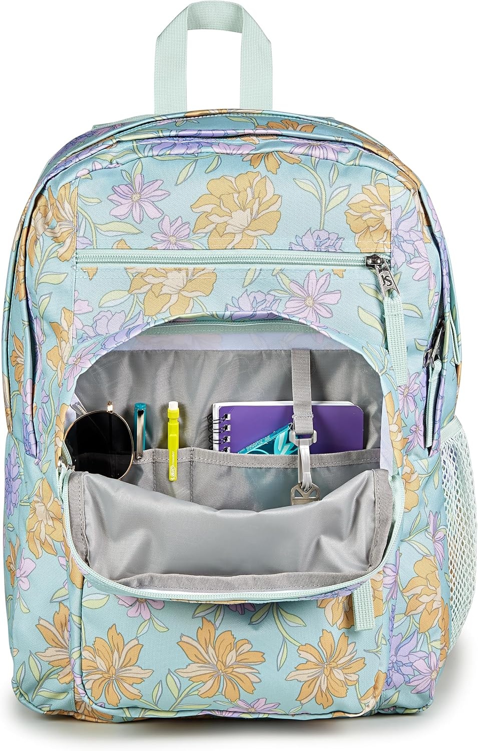 image:imageJanSport Laptop Backpack Computer Bag with 2 Compartments Ergonomic Shoulder Straps 15 Laptop Sleeve Haul Handle Cyberspace GalaxyFaded Floral Fresh Mint