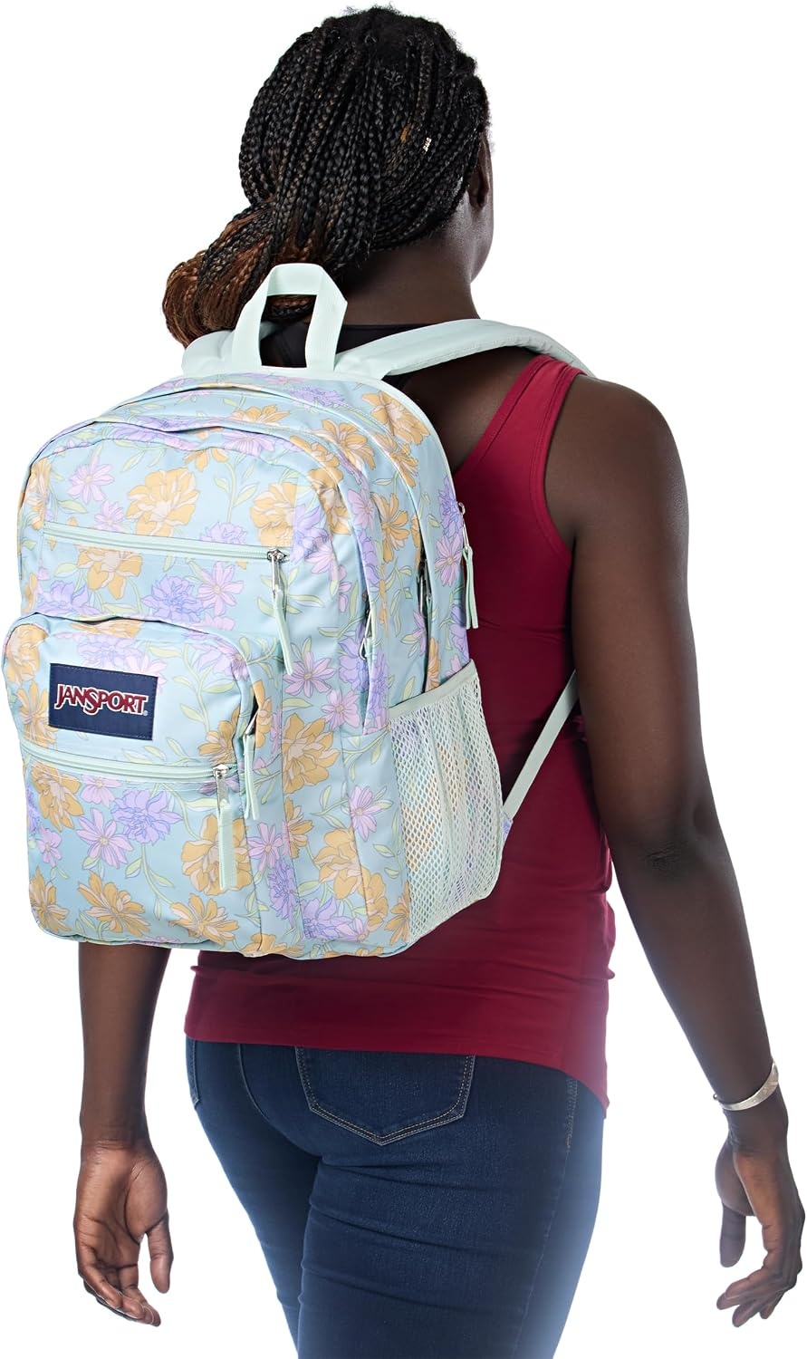 image:imageJanSport Laptop Backpack Computer Bag with 2 Compartments Ergonomic Shoulder Straps 15 Laptop Sleeve Haul Handle Cyberspace GalaxyFaded Floral Fresh Mint