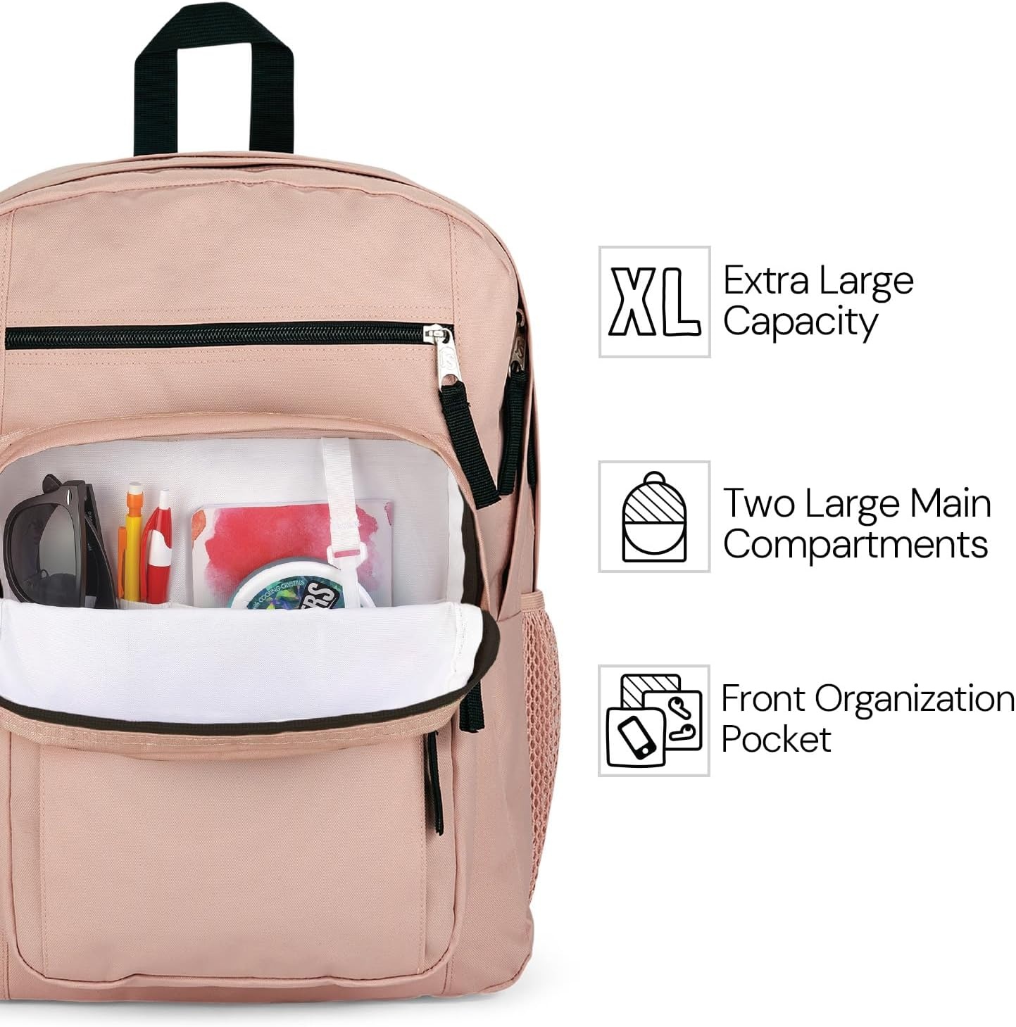 image:imageJanSport Laptop Backpack Computer Bag with 2 Compartments Ergonomic Shoulder Straps 15 Laptop Sleeve Haul Handle Cyberspace GalaxyFaded Floral Fresh Mint