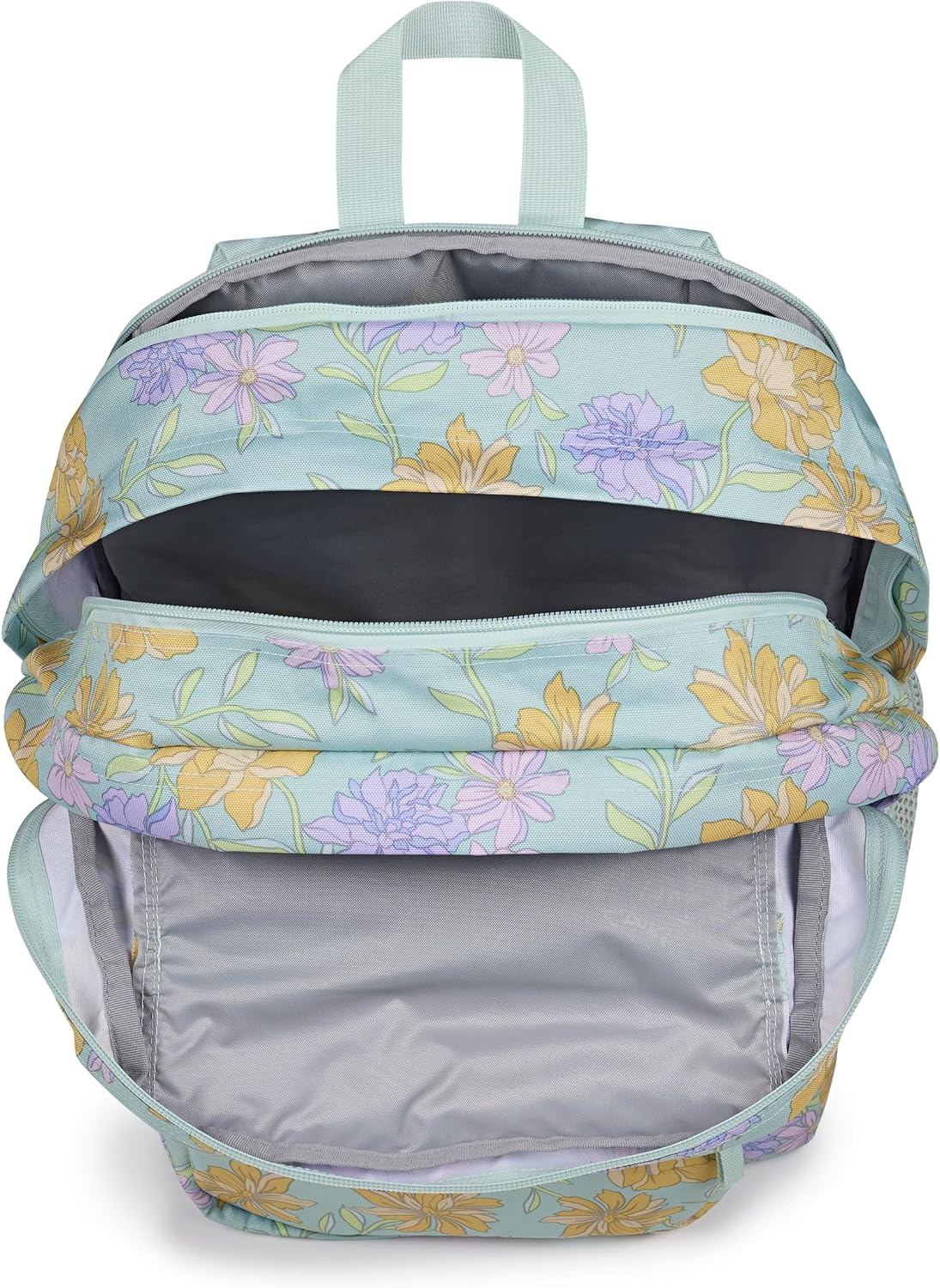 image:imageJanSport Laptop Backpack Computer Bag with 2 Compartments Ergonomic Shoulder Straps 15 Laptop Sleeve Haul Handle Cyberspace GalaxyFaded Floral Fresh Mint