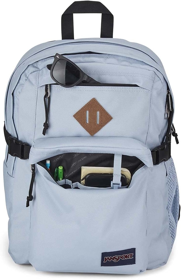 image:imageJanSport Main Campus Backpack Travel or Work backpack w 15Inch Laptop Sleeve and Dual Water Bottle Pockets Rows Of Bows NaturalLemon IceBlue Dusk