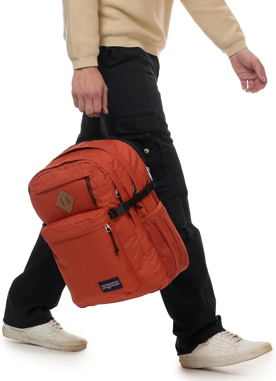image:imageJanSport Main Campus Backpack Travel or Work backpack w 15Inch Laptop Sleeve and Dual Water Bottle Pockets Rows Of Bows NaturalLemon IceDune Red