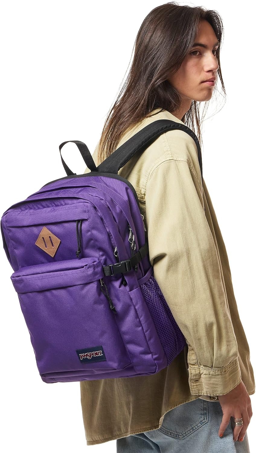image:imageJanSport Main Campus Backpack Travel or Work backpack w 15Inch Laptop Sleeve and Dual Water Bottle Pockets Rows Of Bows NaturalLemon IceGrape Jelly