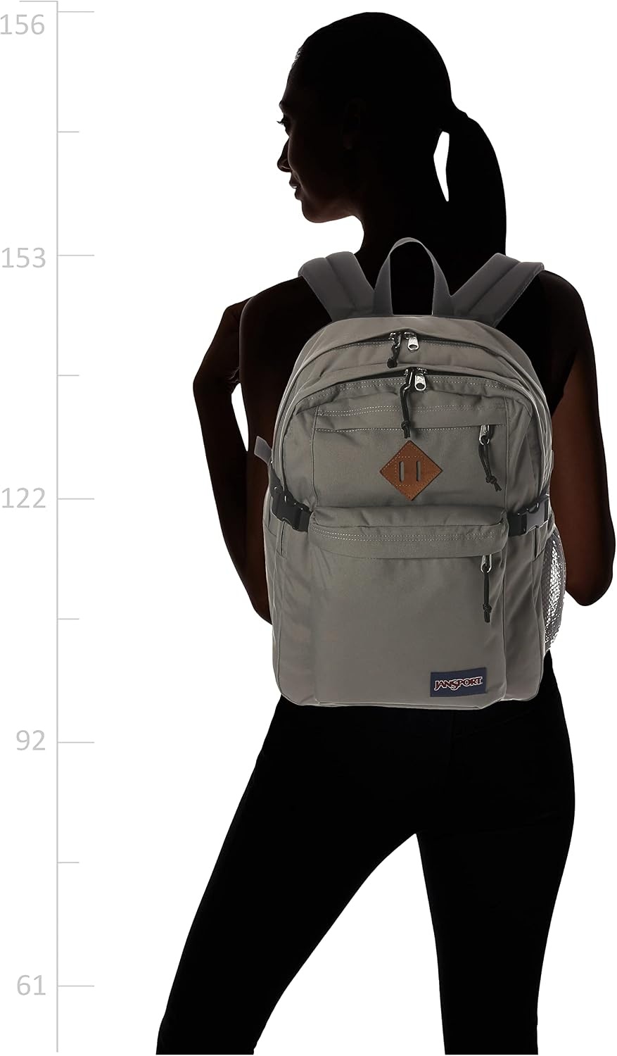 image:imageJanSport Main Campus Backpack Travel or Work backpack w 15Inch Laptop Sleeve and Dual Water Bottle Pockets Rows Of Bows NaturalLemon IceGraphite Grey