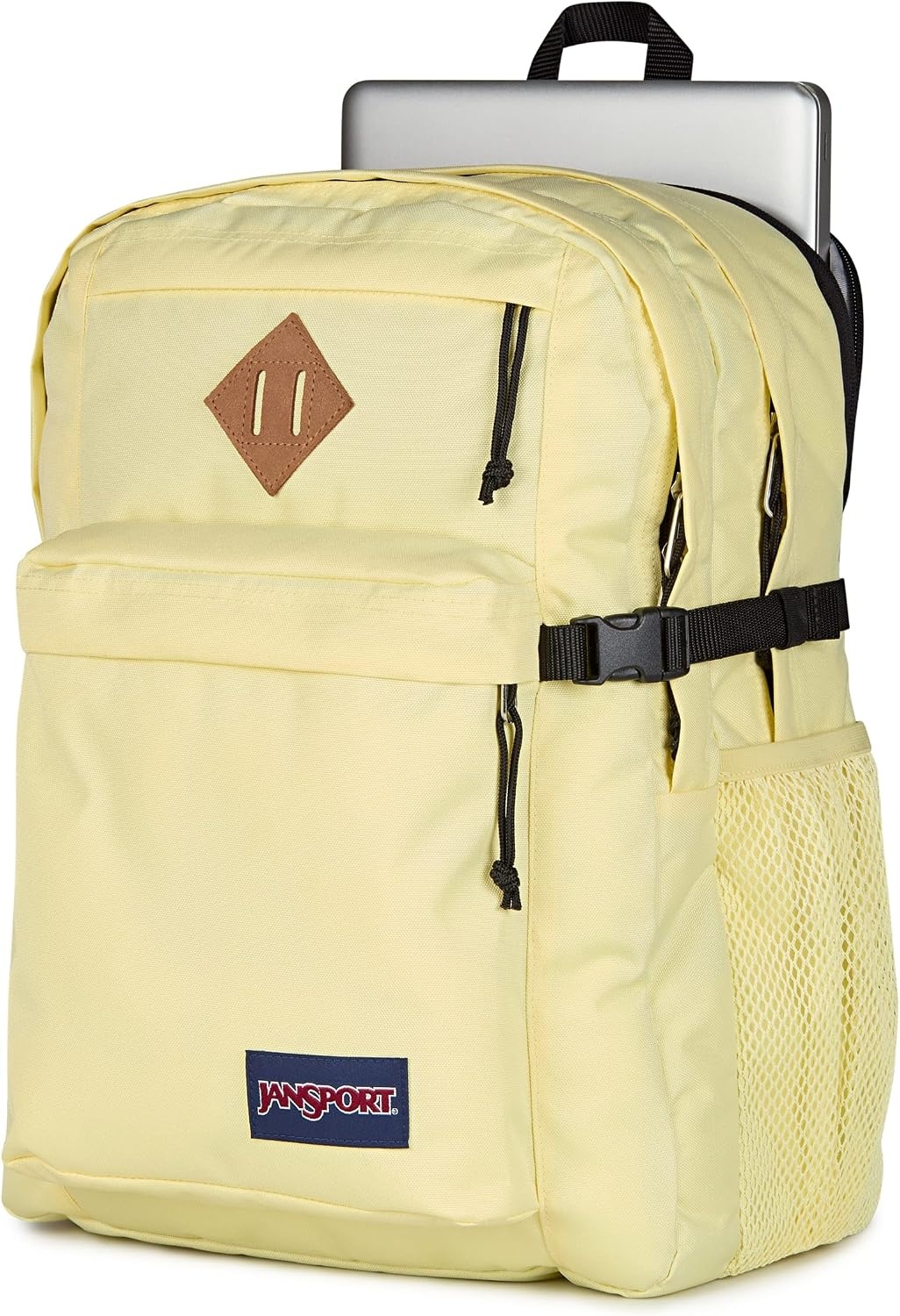 image:imageJanSport Main Campus Backpack Travel or Work backpack w 15Inch Laptop Sleeve and Dual Water Bottle Pockets Rows Of Bows NaturalLemon IceLemon Ice