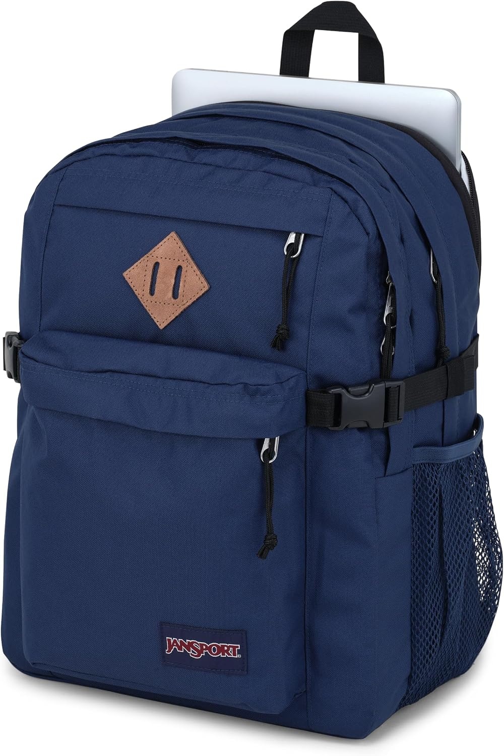 image:imageJanSport Main Campus Backpack Travel or Work backpack w 15Inch Laptop Sleeve and Dual Water Bottle Pockets Rows Of Bows NaturalLemon IceNavy