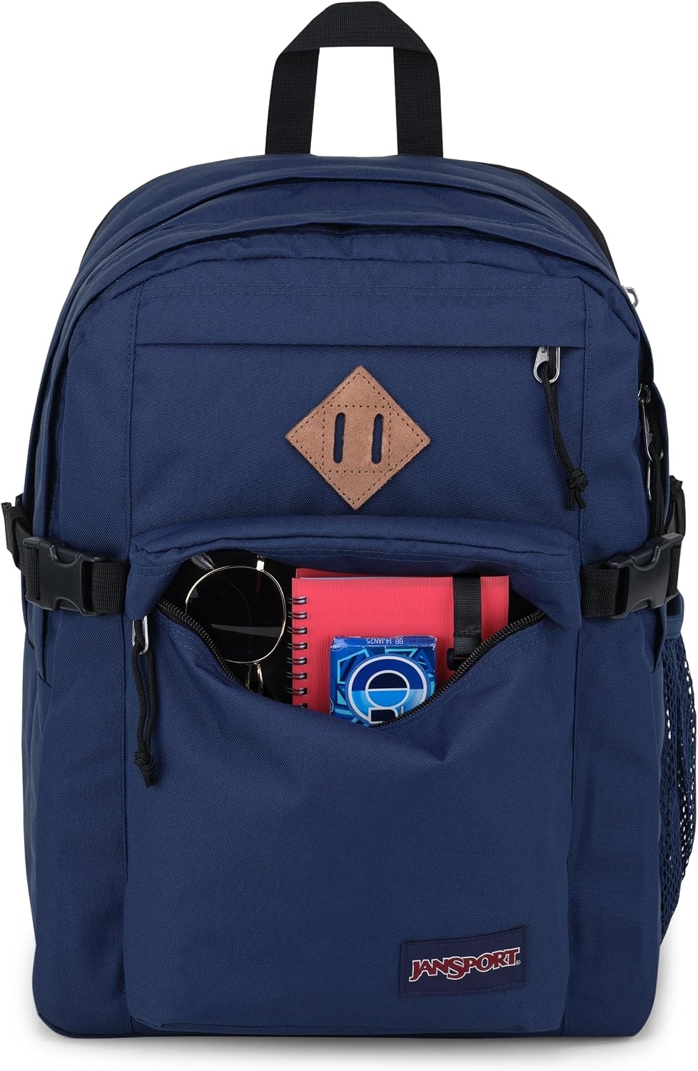 image:imageJanSport Main Campus Backpack Travel or Work backpack w 15Inch Laptop Sleeve and Dual Water Bottle Pockets Rows Of Bows NaturalLemon IceNavy