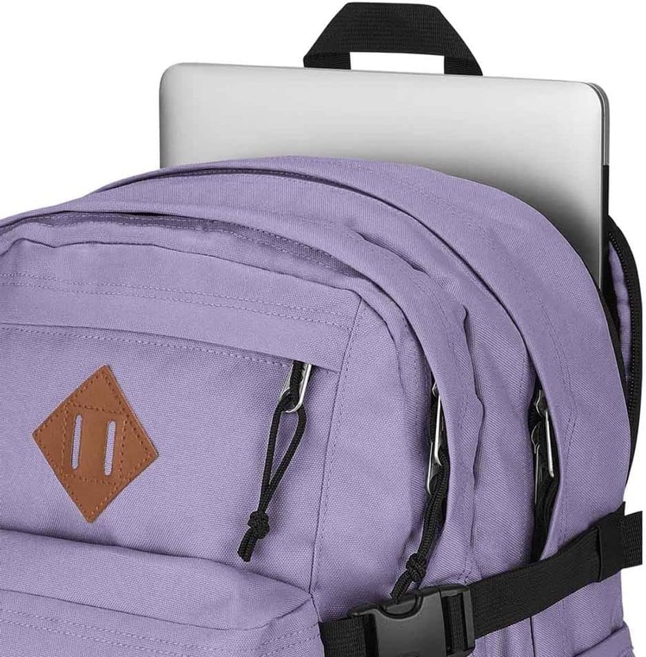 image:imageJanSport Main Campus Backpack Travel or Work backpack w 15Inch Laptop Sleeve and Dual Water Bottle Pockets Rows Of Bows NaturalLemon IcePastel Lilac