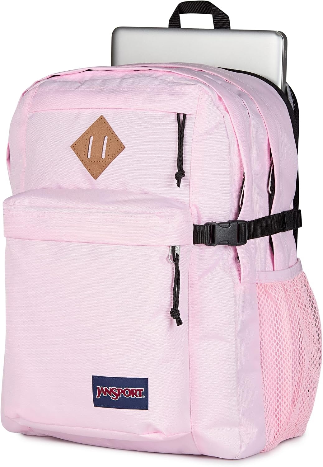 image:imageJanSport Main Campus Backpack Travel or Work backpack w 15Inch Laptop Sleeve and Dual Water Bottle Pockets Rows Of Bows NaturalLemon IcePink Ice