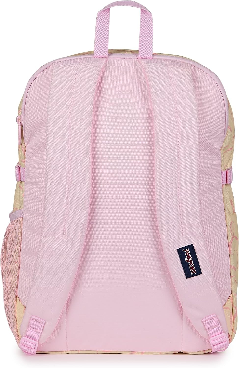 image:imageJanSport Main Campus Backpack Travel or Work backpack w 15Inch Laptop Sleeve and Dual Water Bottle Pockets Rows Of Bows NaturalLemon IceRows of Bows NaturalPink Ice