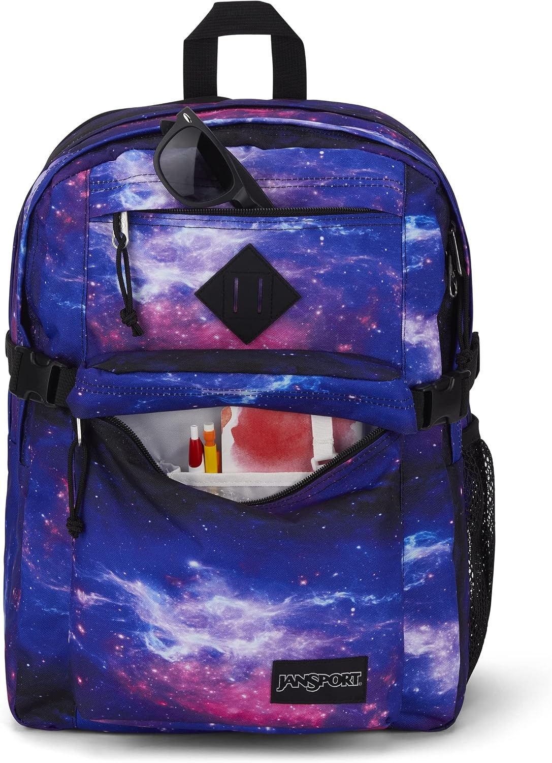 image:imageJanSport Main Campus Backpack Travel or Work backpack w 15Inch Laptop Sleeve and Dual Water Bottle Pockets Rows Of Bows NaturalLemon IceSpace Dust
