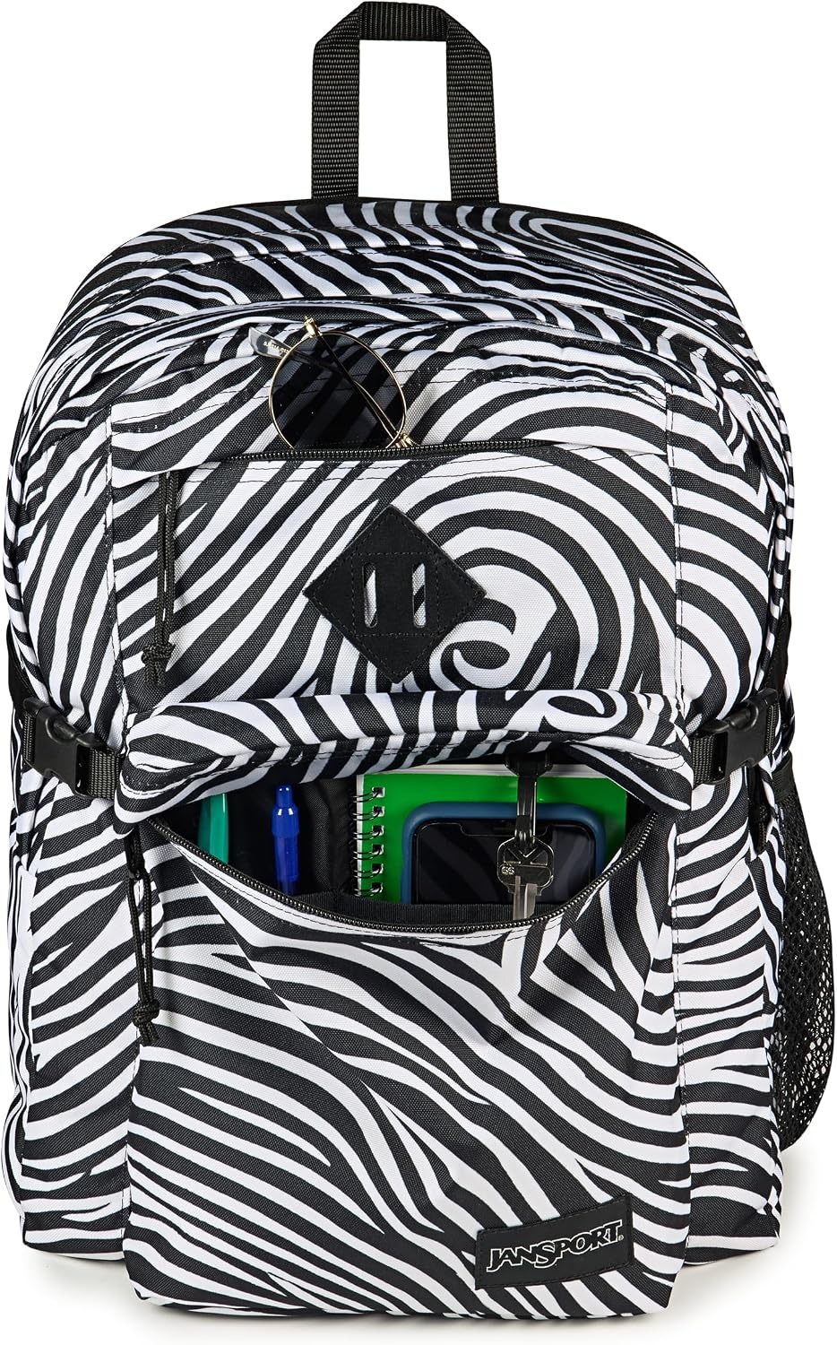 image:imageJanSport Main Campus Backpack Travel or Work backpack w 15Inch Laptop Sleeve and Dual Water Bottle Pockets Rows Of Bows NaturalLemon IceSurreal Swirlies