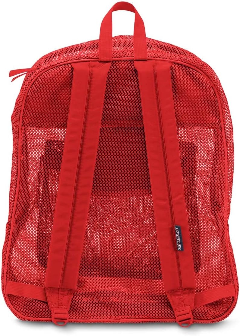 image:imageJanSport Mesh Pack See Through Backpack Ideal for Class Work Travel or Beach Outings BlackRed Tape
