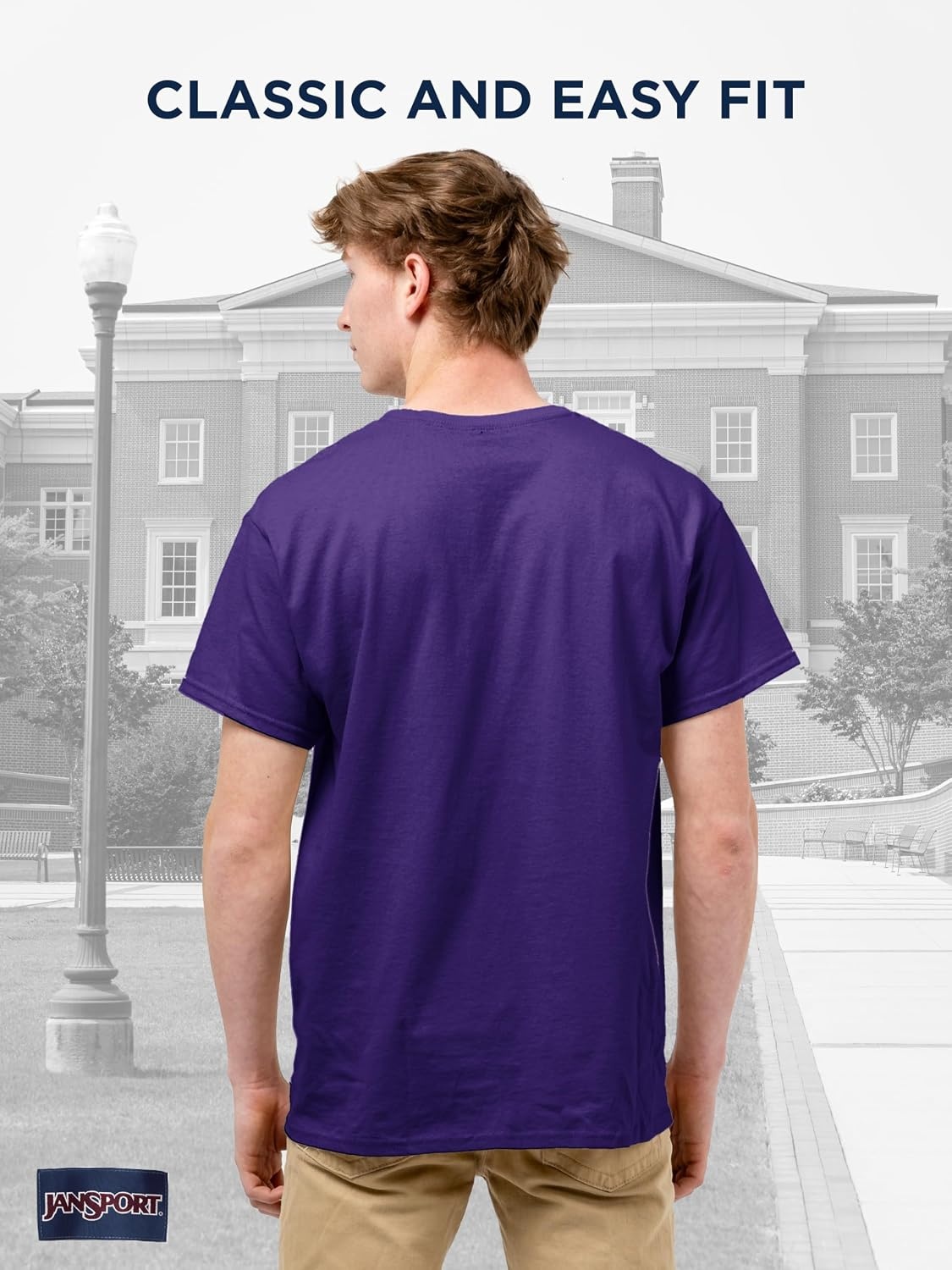 image:imageJanSport NCAA Officially Licensed Campus Short Sleeve T Shirt for Men Soft amp Breathable PreShrunk Cotton Crewneck T ShirtLSU Tigers