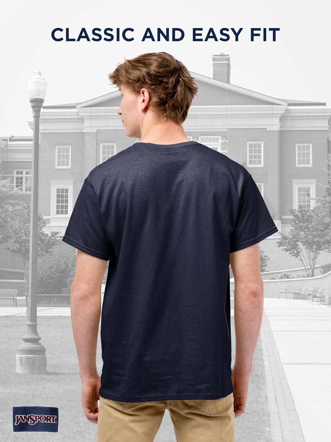 image:imageJanSport NCAA Officially Licensed Campus Short Sleeve T Shirt for Men Soft amp Breathable PreShrunk Cotton Crewneck T ShirtNavy Midshipmen