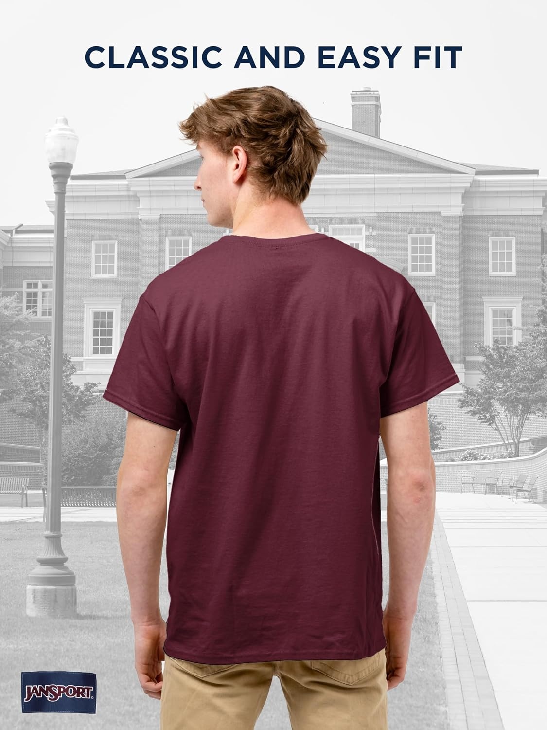 image:imageJanSport NCAA Officially Licensed Campus Short Sleeve T Shirt for Men Soft amp Breathable PreShrunk Cotton Crewneck T ShirtVirginia Tech Hokies