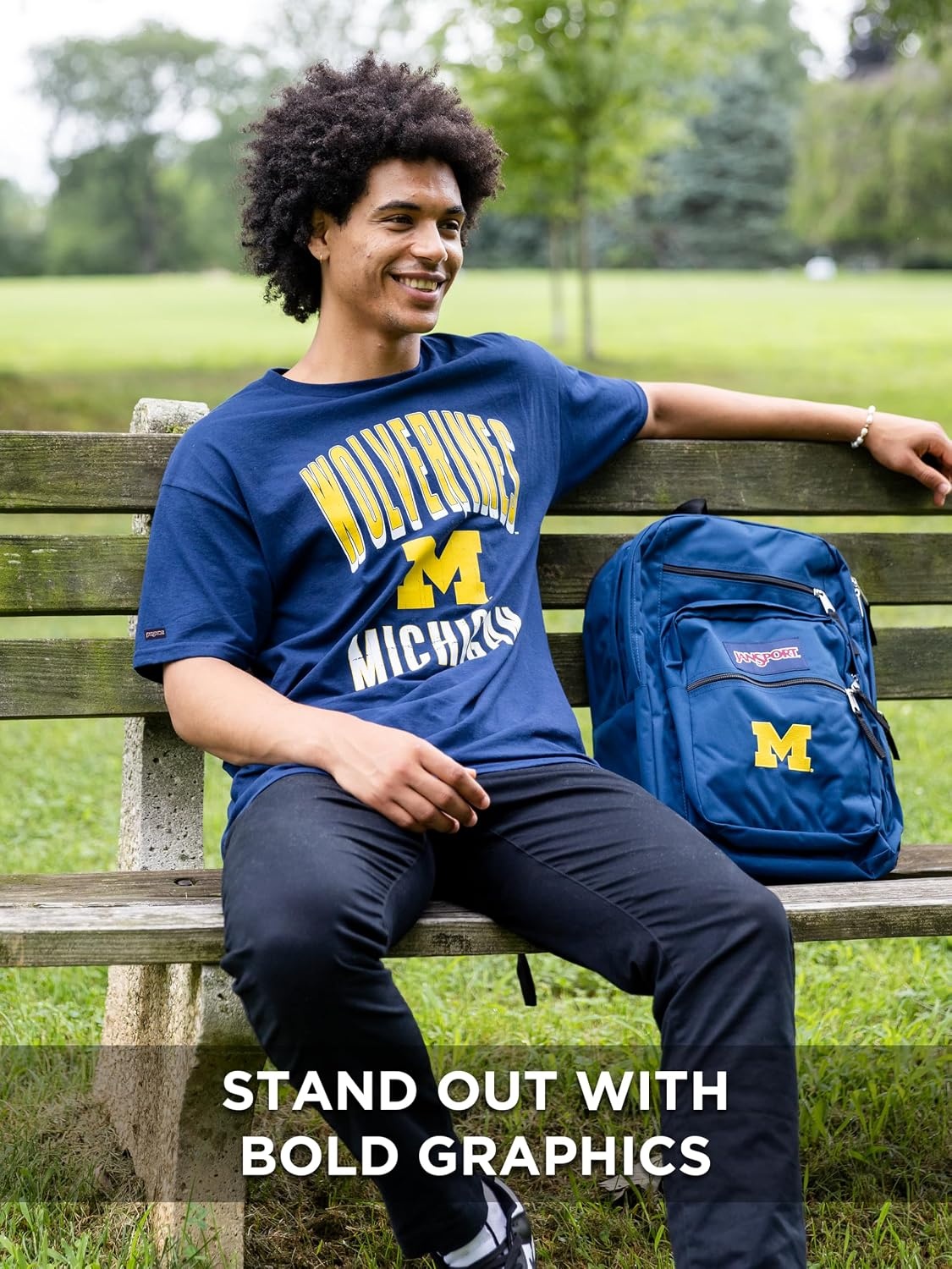image:imageJanSport NCAA Officially Licensed Campus Short Sleeve T Shirt for Men Soft amp Breathable PreShrunk Cotton Crewneck T ShirtWest Virginia Mountaineers