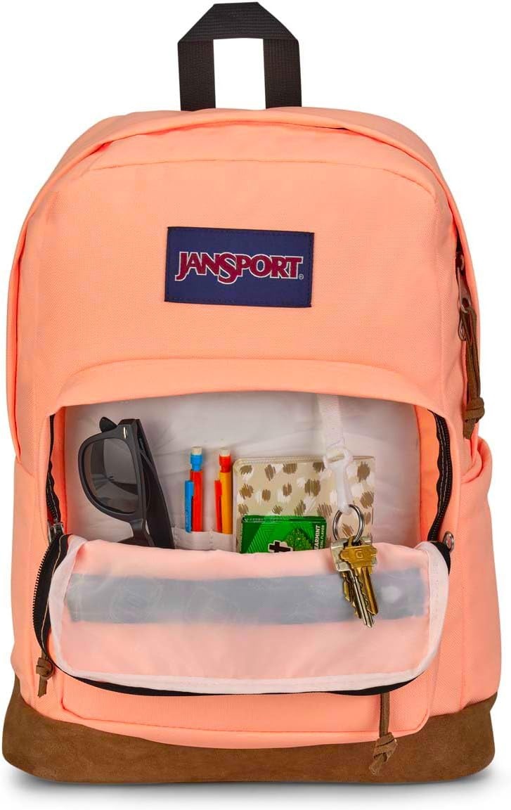 image:imageJanSport Right Pack Backpack Durable Daypack with Padded 15 Laptop Sleeve Spacious Main Compartment amp Integrated Water Bottle Pocket Rustic Roses Moon FlowerBluPnkGrnPeach Neon