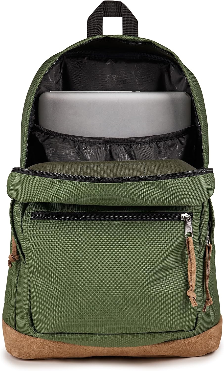 image:imageJanSport Right Pack Backpack Durable Daypack with Padded 15 Laptop Sleeve Spacious Main Compartment amp Integrated Water Bottle Pocket Rustic Roses Moon FlowerBluPnkGrnCargo Green