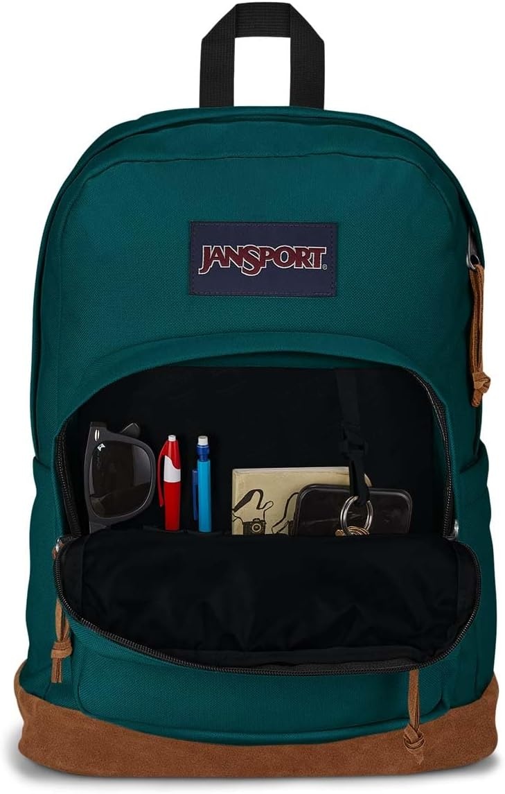 image:imageJanSport Right Pack Backpack Durable Daypack with Padded 15 Laptop Sleeve Spacious Main Compartment amp Integrated Water Bottle Pocket Rustic Roses Moon FlowerBluPnkGrnDeep Juniper