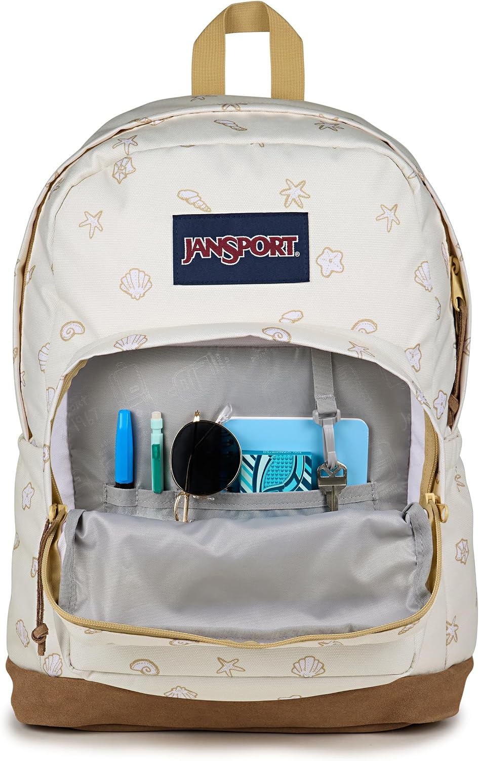 image:imageJanSport Right Pack Backpack Durable Daypack with Padded 15 Laptop Sleeve Spacious Main Compartment amp Integrated Water Bottle Pocket Rustic Roses Moon FlowerBluPnkGrnShell Yes