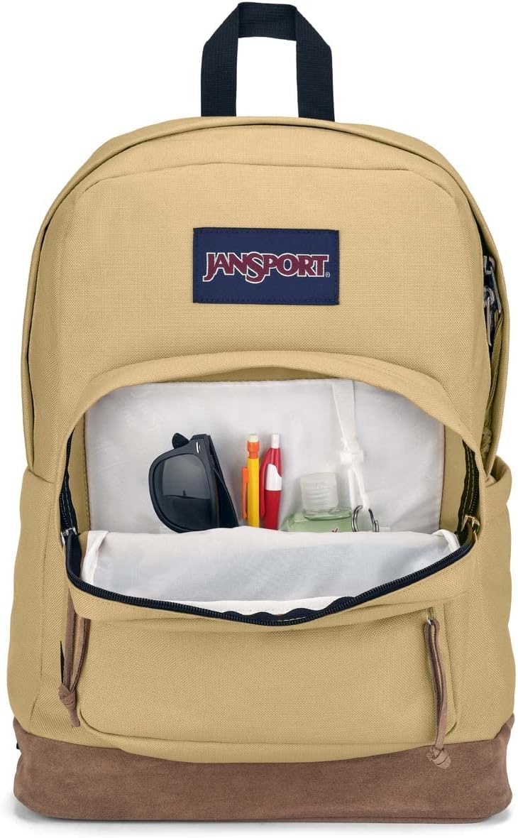 image:imageJanSport Right Pack Backpack Durable Daypack with Padded 15 Laptop Sleeve Spacious Main Compartment amp Integrated Water Bottle Pocket Rustic Roses Moon FlowerBluPnkGrnCurry