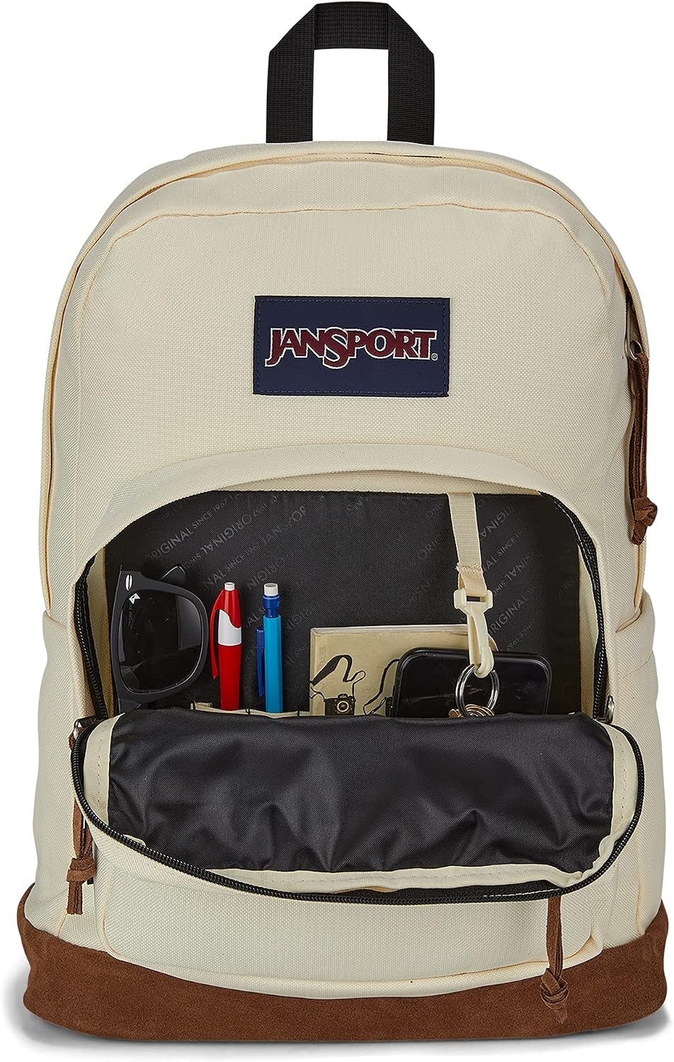 image:imageJanSport Right Pack Backpack Durable Daypack with Padded 15 Laptop Sleeve Spacious Main Compartment amp Integrated Water Bottle Pocket Rustic Roses Moon FlowerBluPnkGrnCoconut