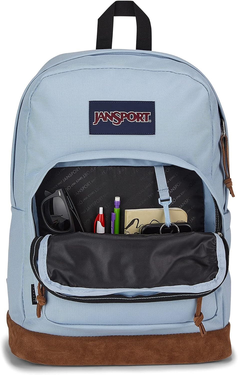 image:imageJanSport Right Pack Backpack Durable Daypack with Padded 15 Laptop Sleeve Spacious Main Compartment amp Integrated Water Bottle Pocket Rustic Roses Moon FlowerBluPnkGrnBlue Dusk