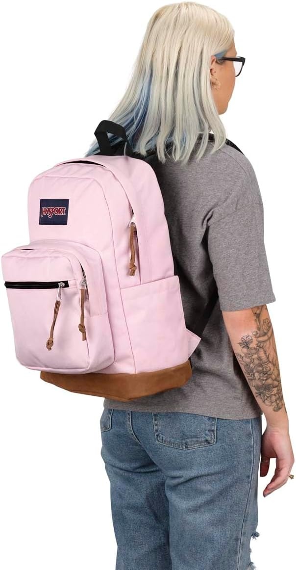 image:imageJanSport Right Pack Backpack Durable Daypack with Padded 15 Laptop Sleeve Spacious Main Compartment amp Integrated Water Bottle Pocket Rustic Roses Moon FlowerBluPnkGrnPink Ice